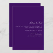 Script White & Lila Wedding Einladungskarte Einladung (Vorne/Hinten)