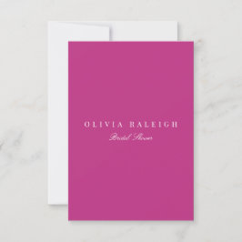 Script White & Magenta Bridal Dusche Einladung