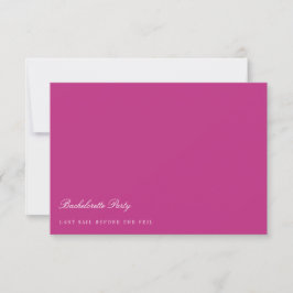 Script White & Magenta Junggeselinnen-Abschied Car Einladung