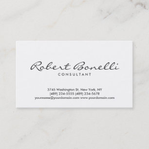 Script White Schlicht Modern Consultant Business C Visitenkarte