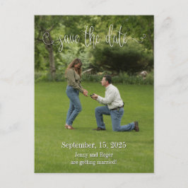 Script White Schriftart Save the Date Ankündigungspostkarte