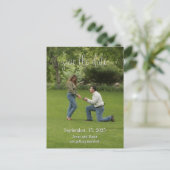 Script White Schriftart Save the Date Ankündigungspostkarte (Stehend Vorderseite)