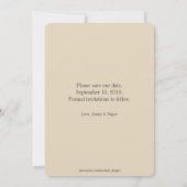 Script White Schriftart Save the Date Einladung (Rückseite)