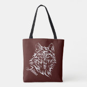 Script White Wolf Kopf auf Blut Red Persönlichen N Tasche (Rückseite)