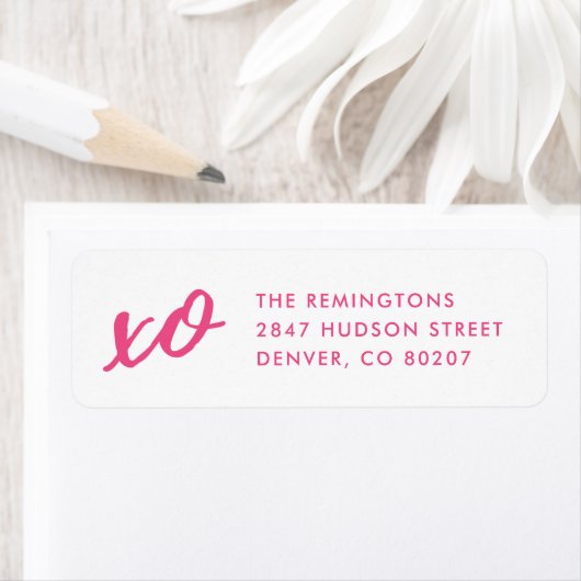 Script XO Valentine's Day Mailing Label - Rosa (Insitu)