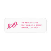 Script XO Valentine's Day Mailing Label - Rosa (Vorne)