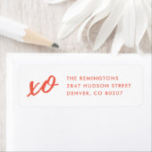 Script XO Valentine's Day Mailing Label - Rot (Insitu)