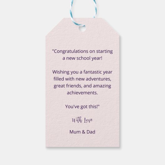 Script - Zurück zum Schulerfolg - Glückwunsch Geschenkanhänger (Rückseite)