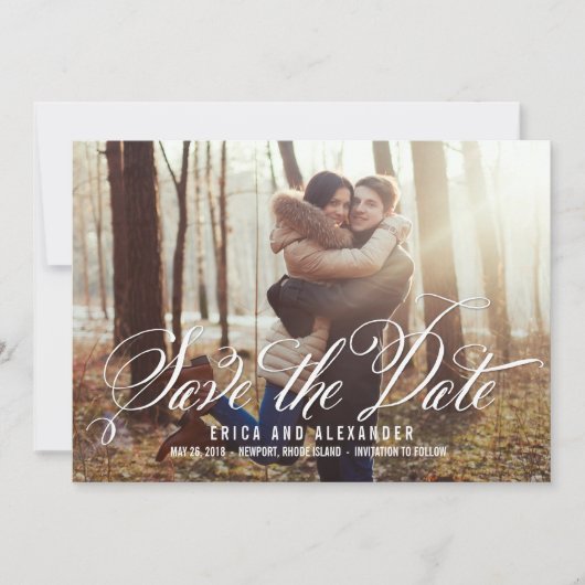 Scripte Beauty Save the Date Card (Vorderseite)