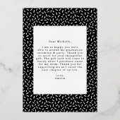 Scripte Rose Gold Foil Foto Abschluss Vielen Dank Folieneinladung (Rückseite)