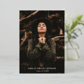 Scripte Rose Gold Foil Foto Abschluss Vielen Dank Folieneinladung (Stehend vorne)