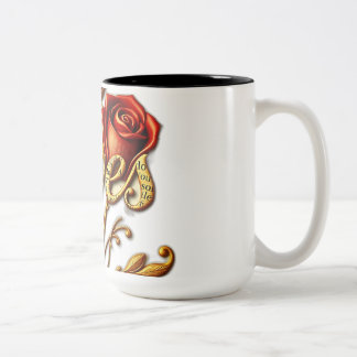 Scripte Rose in Gold und Crimson Zweifarbige Tasse