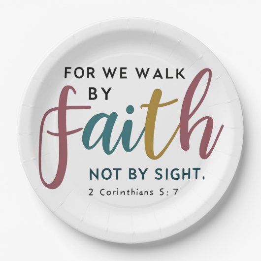 Scripted 2 Corinthians 5 7 Walk By Faith Not Sight Pappteller (Vorderseite)