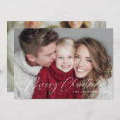 Scripted Chic Merry Christmas Design Feiertagskarte (Vorne/Hinten)