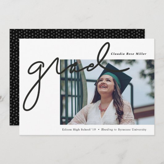 Scripted Grad Abschluss Ankündigung (Vorne/Hinten)