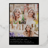 Scripted Snapshots Foto Abschluss Folieneinladung (Rückseite)