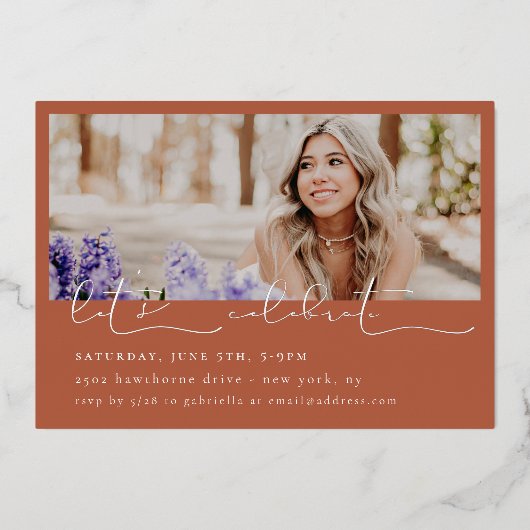 Scripted Snapshots Foto Abschluss Folieneinladung (Rückseite)