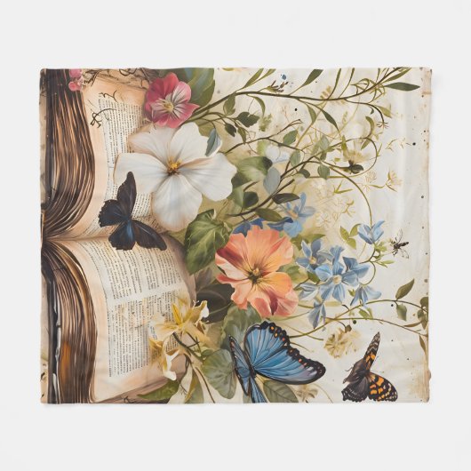 Scripting Blooms Serene Fleecedecke (Vorderseite (Horizontal))