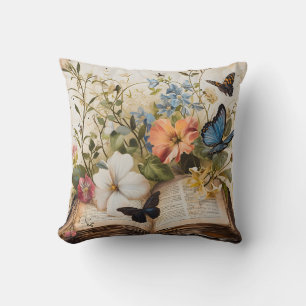 Scripting Blooms Serene Wings Kissen