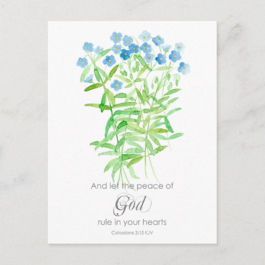 Scripting Colossians Prayer Card Blue Wildblumen Postkarte (Vorderseite)