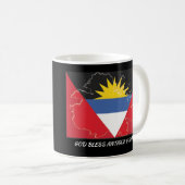Scripting Customized ANTIGUA BARBUDA FLAG Black Kaffeetasse (VorderseiteRechts)