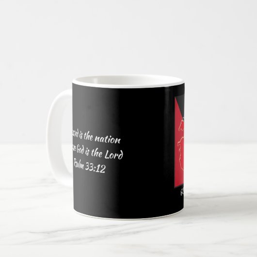 Scripting Customized ANTIGUA BARBUDA FLAG Black Kaffeetasse (Vorderseite Links)