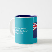 Scripting Customized MONTSERRAT FLAG MAP Blue Zweifarbige Tasse (Vorderseite Links)