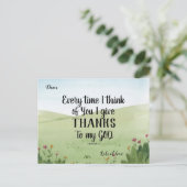 Scripting Grußkarte Ich danke Postkarte (Stehend Vorderseite)