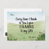 Scripting Grußkarte Ich danke Postkarte (Vorne/Hinten)