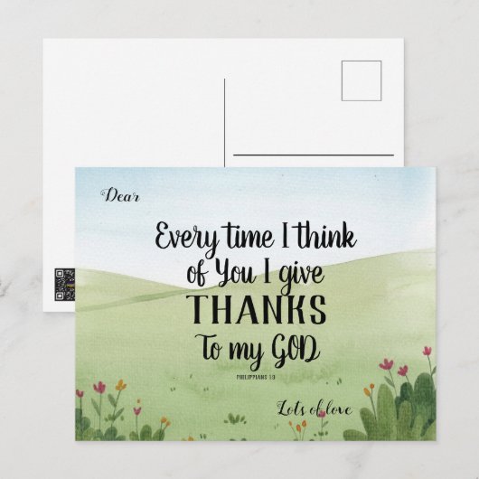 Scripting Grußkarte Ich danke Postkarte (Vorne/Hinten)