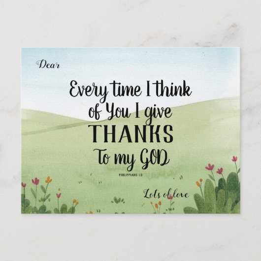 Scripting Grußkarte Ich danke Postkarte (Vorderseite)