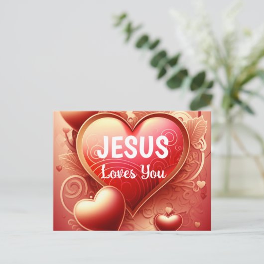 Scripting Grußkarte Post Jesus Lieben Sie Postkarte (Stehend Vorderseite)