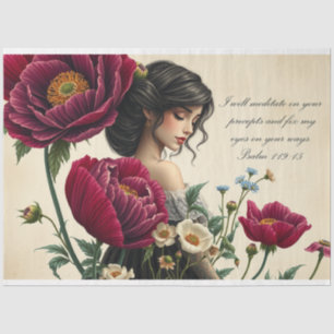 Scripting Le Femme Viktorianische Rose Dekoupage Seidenpapier