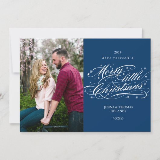 Scripting Merry Little Weihnachtskarte Feiertagskarte (Vorderseite)