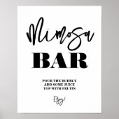 Scripting Mimosa Bar Brautparty Sign Poster (Vorne)
