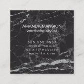 Scriptongram | Schwarzer Marmor Quadratische Visitenkarte (Rückseite)