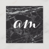 Scriptongram | Schwarzer Marmor Quadratische Visitenkarte (Vorderseite)