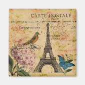 Scripts Hydrangea French Bird Paris Eiffel Tower Magnet (Vorne)