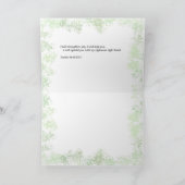 Scripturale Förderung auf einem Gebiet von Tulpen. Dankeskarte (Innenseite)