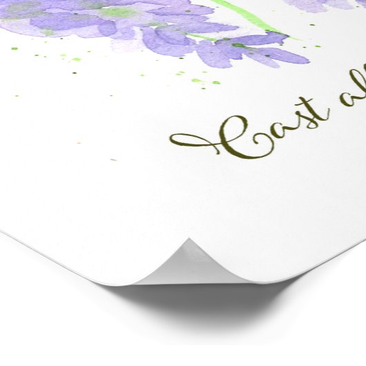 Scripture 1 Peter 5:7 Bible Verse Wisteria Flowers Poster (Ecke)