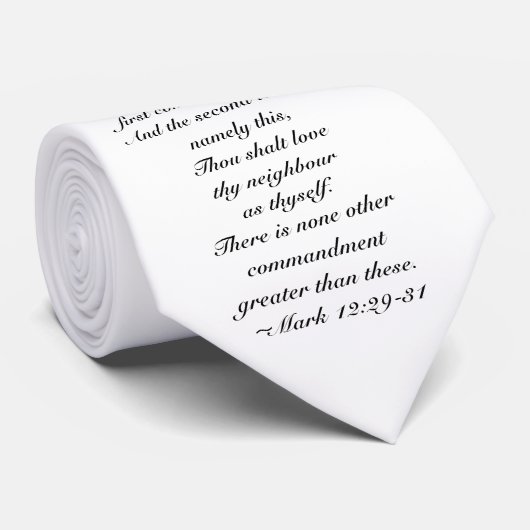 Scripture-Abnutzungs-Krawatte, Weiß - Krawatte (Gerollt)