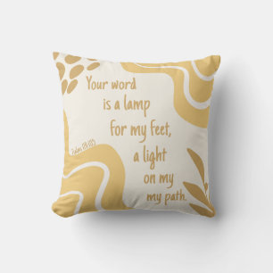 Scripture Art Psalms 119:05 Yellow Boho Design Kissen