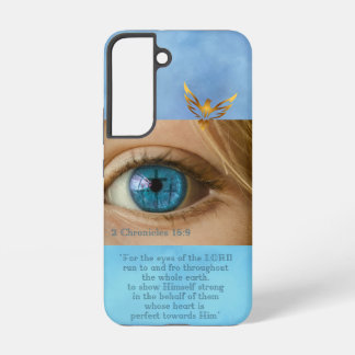 Scripture Blue Sky Calvary Crosses Gold Dove Samsung Galaxy Hülle
