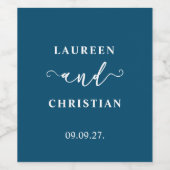 Scripture Blue Wedding Weinetikett (Einzelnes Label)