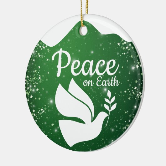 Scripture Christian Faith Festive Green 🕊⛪️ 🎄 Keramik Ornament (Links)