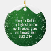 Scripture Christian Faith Festive Green 🕊⛪️ 🎄 Keramik Ornament (Hinten)