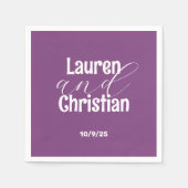 Scripture Dark Lila Wedding Serviette (Vorderseite)