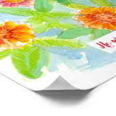 Scripture Deuteronomy 31:6 Christliche Zinnia-Blum Poster (Ecke)