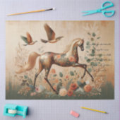 Scripture & Elegant Floral Equine, Decoupage  Seidenpapier (Basteln)