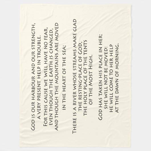 Scripture-Gott-Bibel-Vers-Psalm-Fleece-Decke Fleecedecke (Vorderseite)